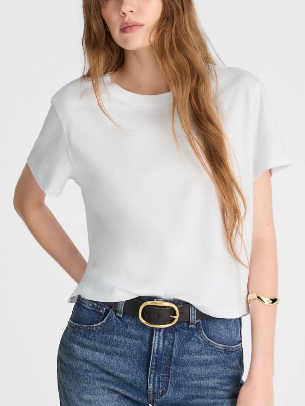 Madewell Easy Crop Soft Slub Cotton Crewneck Short Sleeve Tee White Size XL NWT